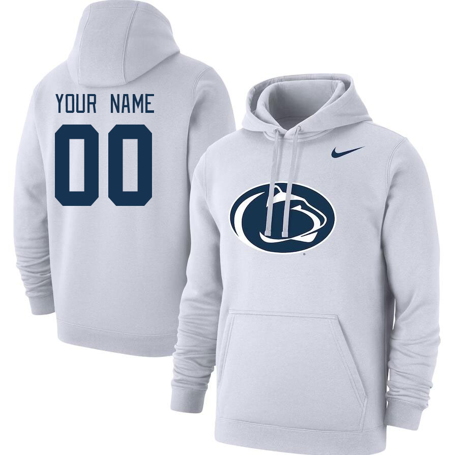 Custom Penn State Nittany Lions Name And Number Hoodie-White